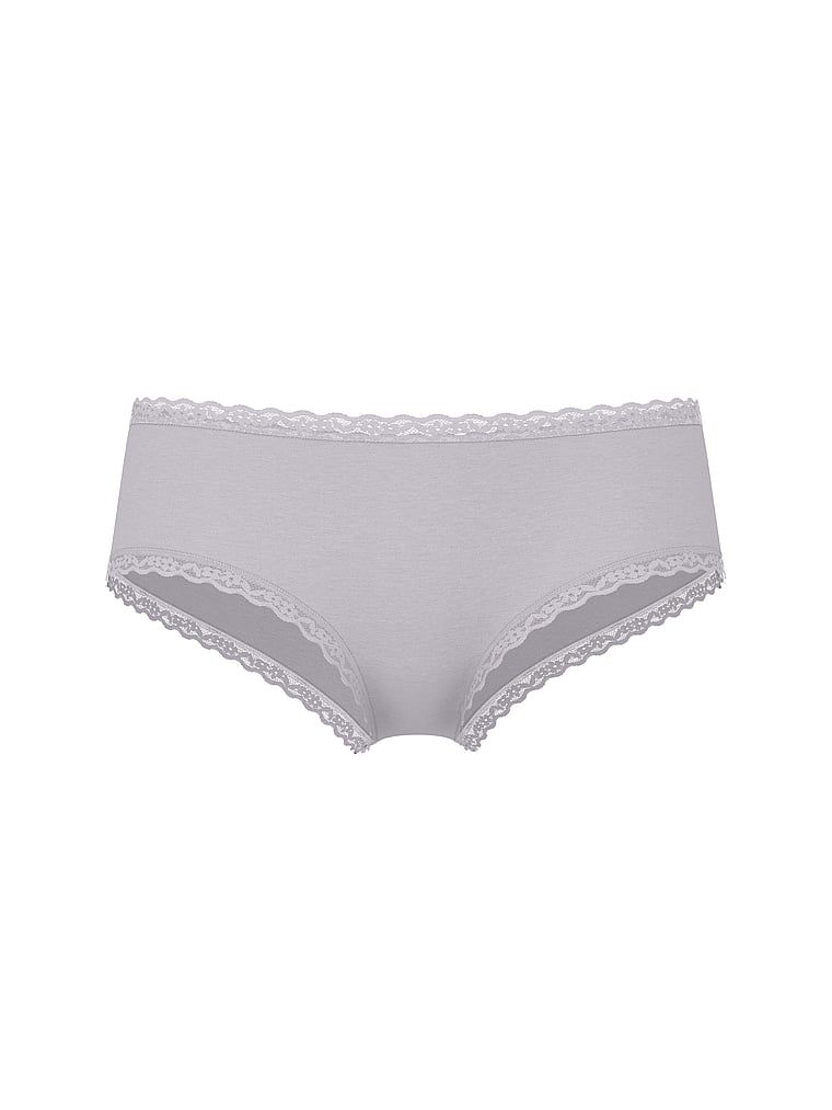 Majtki bawełniane z koronką na krawędziach Lace-Waist Cheeky. Produkt ma kolor fioletowy i pochodzi z kolekcji Lace Trim. 