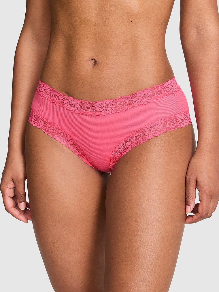 Majtki cheeky z koronkowym wykończeniem PINK Wink