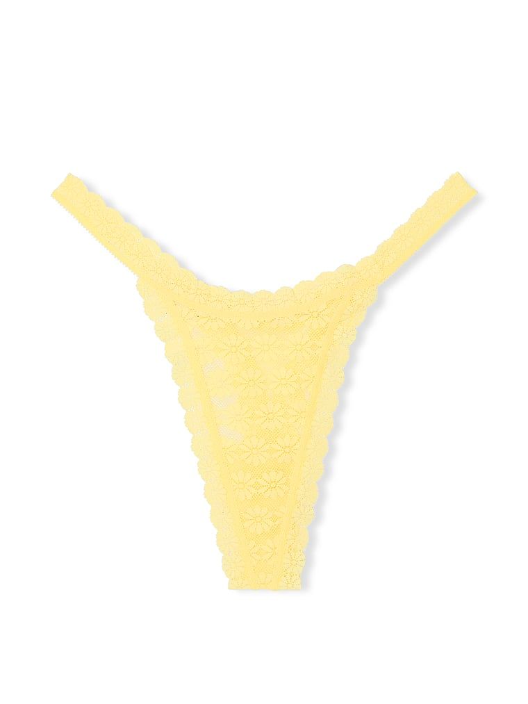 Stringi koronkowe Daisy. Produkt ma kolor żółty i pochodzi z kolekcji Lacie. 