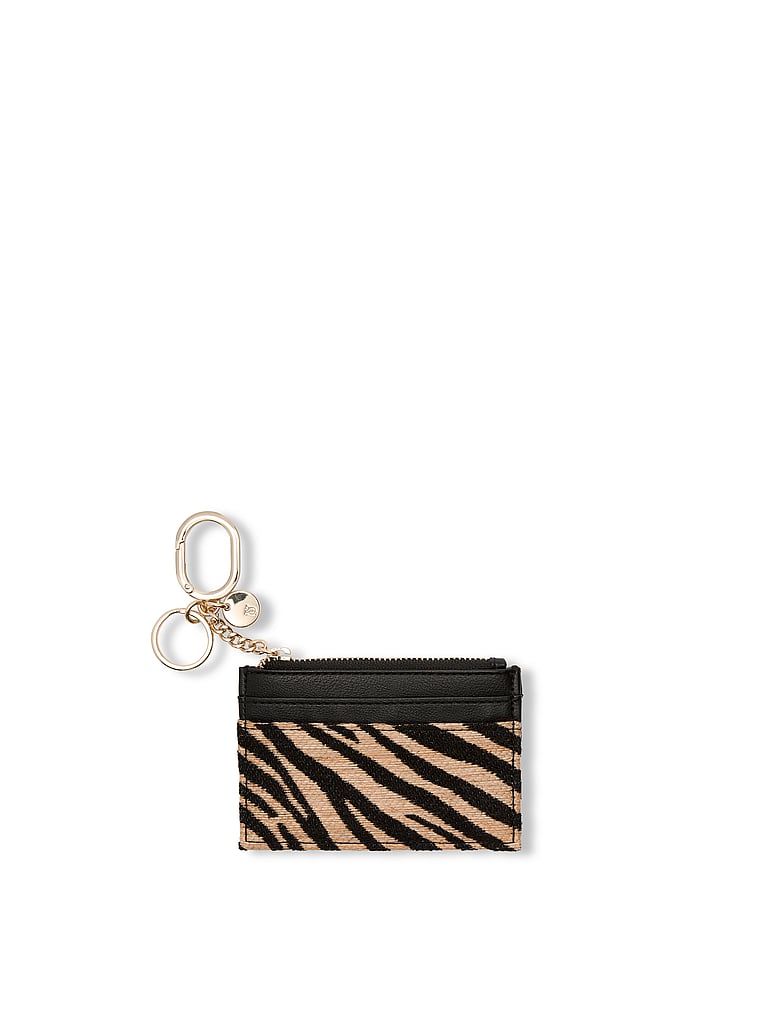 Black Zebra Straw Etui na karty z brelokiem