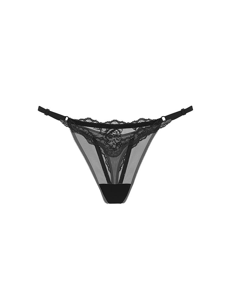 Stringi z regulowanymi paseczkami Sheer Shine Rose. Produkt ma kolor czarny i pochodzi z kolekcji Very Sexy. 