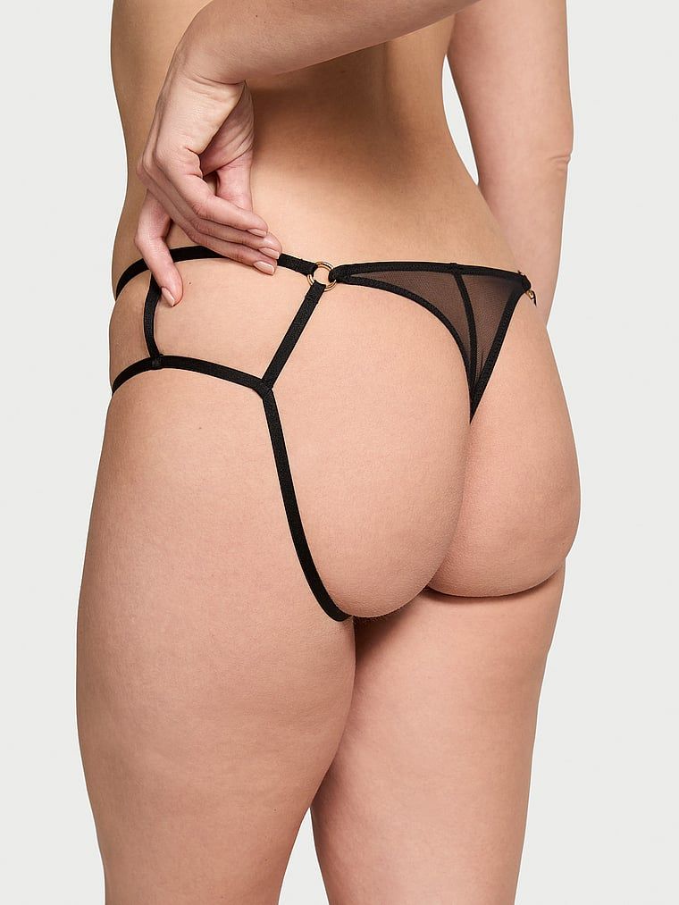 Very Sexy Majtki z otwartym tyłem Strappy Hardware Cheeky