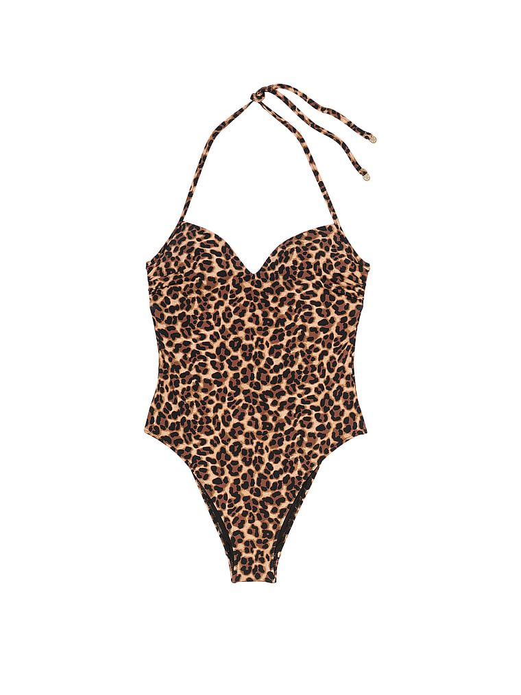 Strój kąpielowy jednoczęściowy z push-upem Essential. Produkt ma wzór z motywem zwierzęcym i pochodzi z kolekcji Victoria's Secret Swim. 