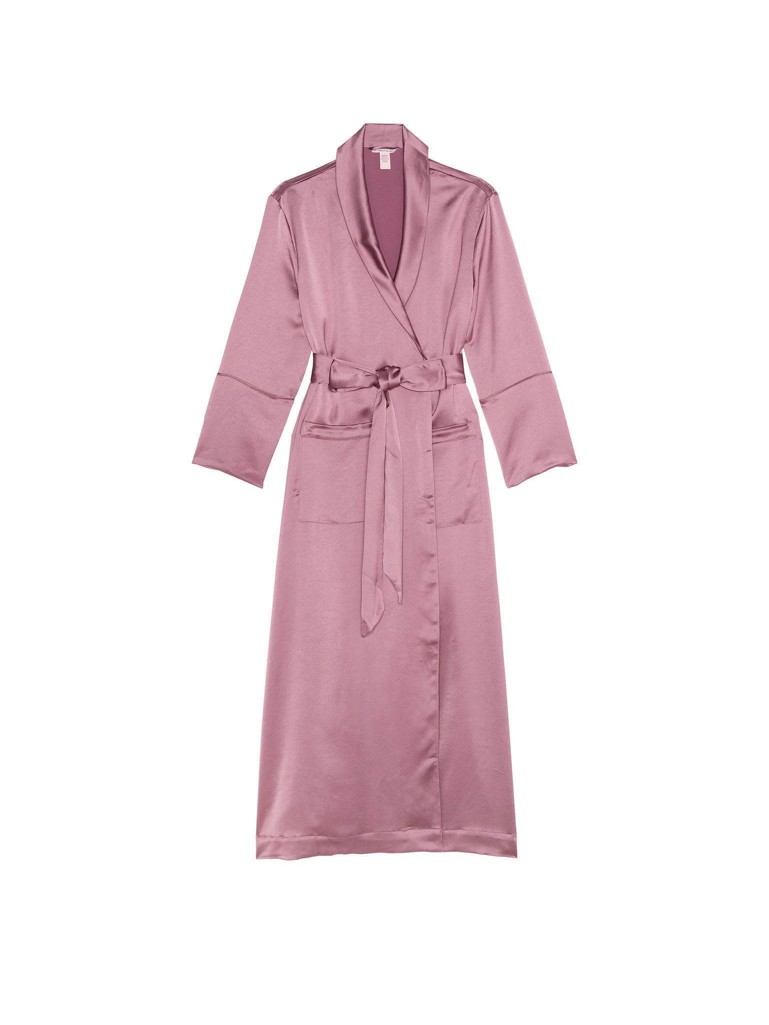 Szlafrok satynowy maxi Luxe. Produkt ma kolor różowy i pochodzi z kolekcji Victoria's Secret. 