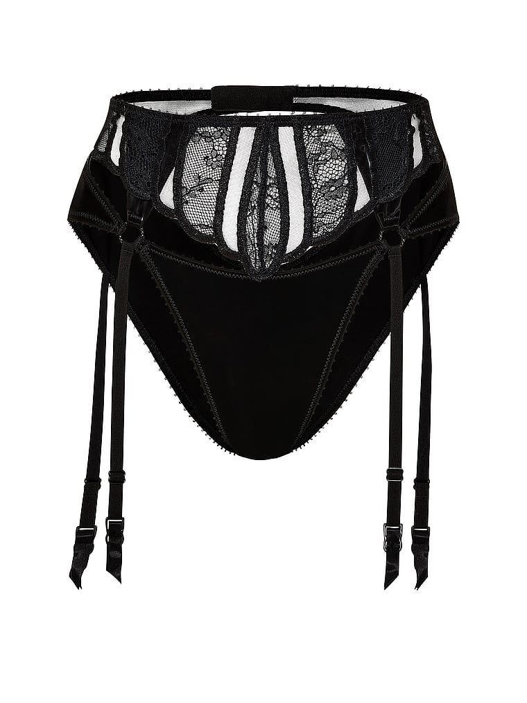 Majtki z pasem do pończoch Sex-Ray. Produkt jest wzorzysty i pochodzi z kolekcji Very Sexy. 
