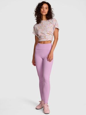 PINK Miękkie legginsy bezszwowe z zawijanym pasem