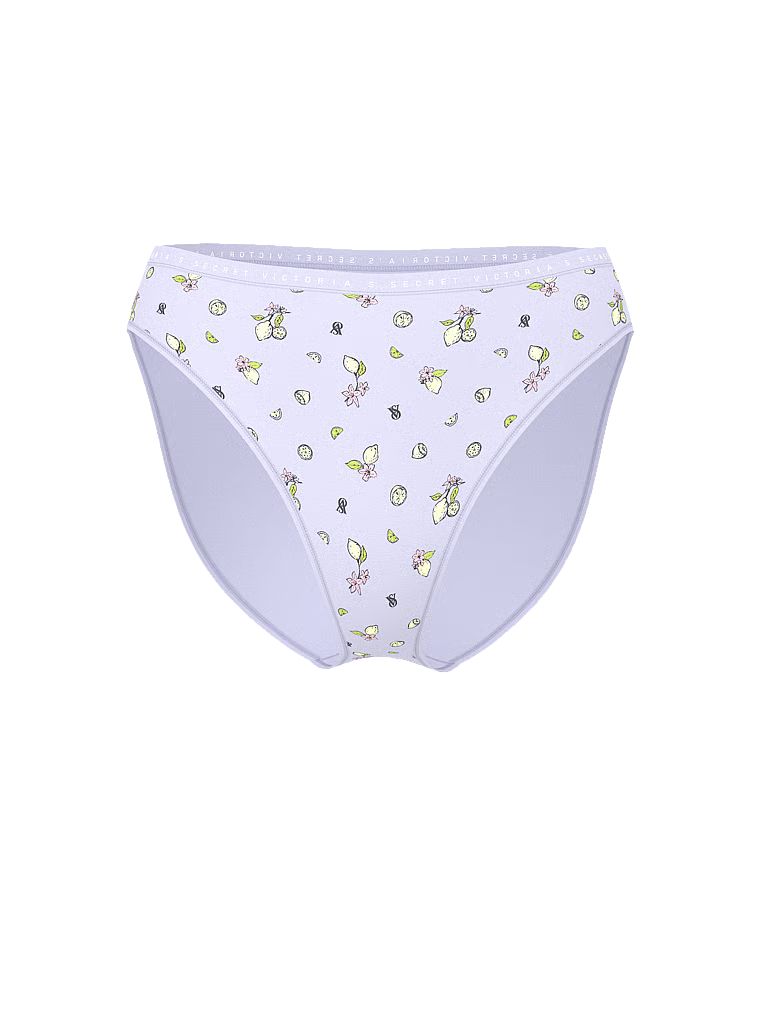 Victoria's Secret Majtki bawełniane figi z wysoko wyciętymi nogawkami High-Leg Brief