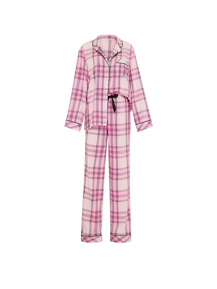 Flanelowa piżama z długimi spodniami. Produkt ma kolor wzorzysty i pochodzi z kolekcji Victoria's Secret. 