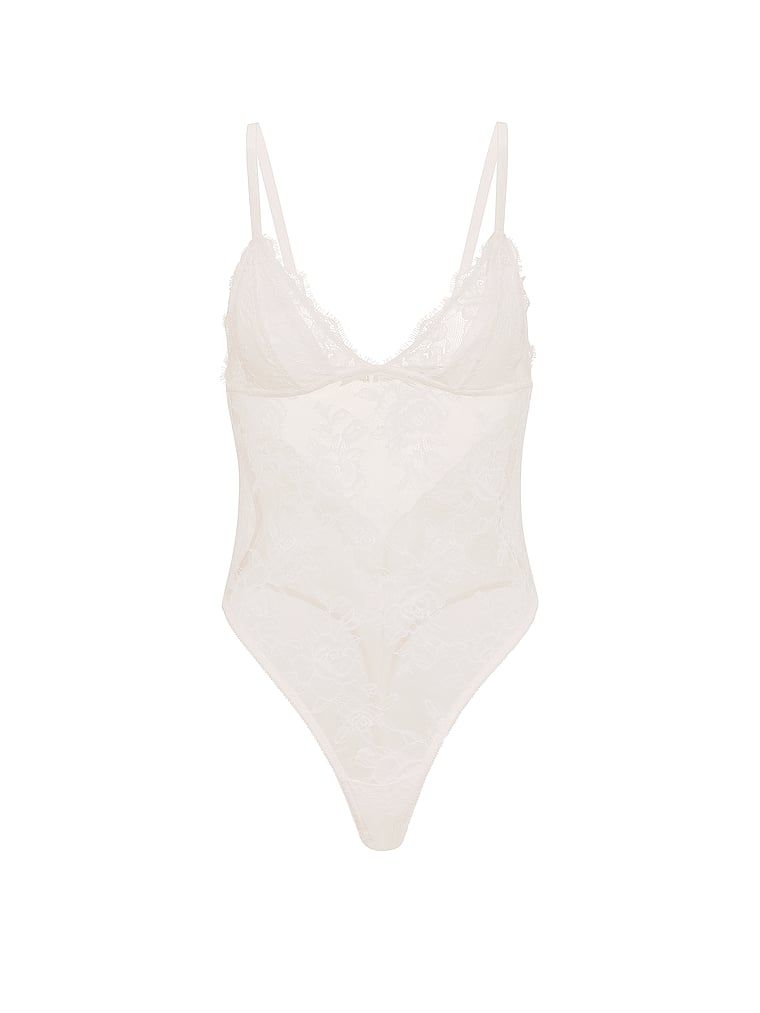 Body koronkowe Triangle Bodysuit. Produkt ma kolor biały i pochodzi z kolekcji Very Sexy. 