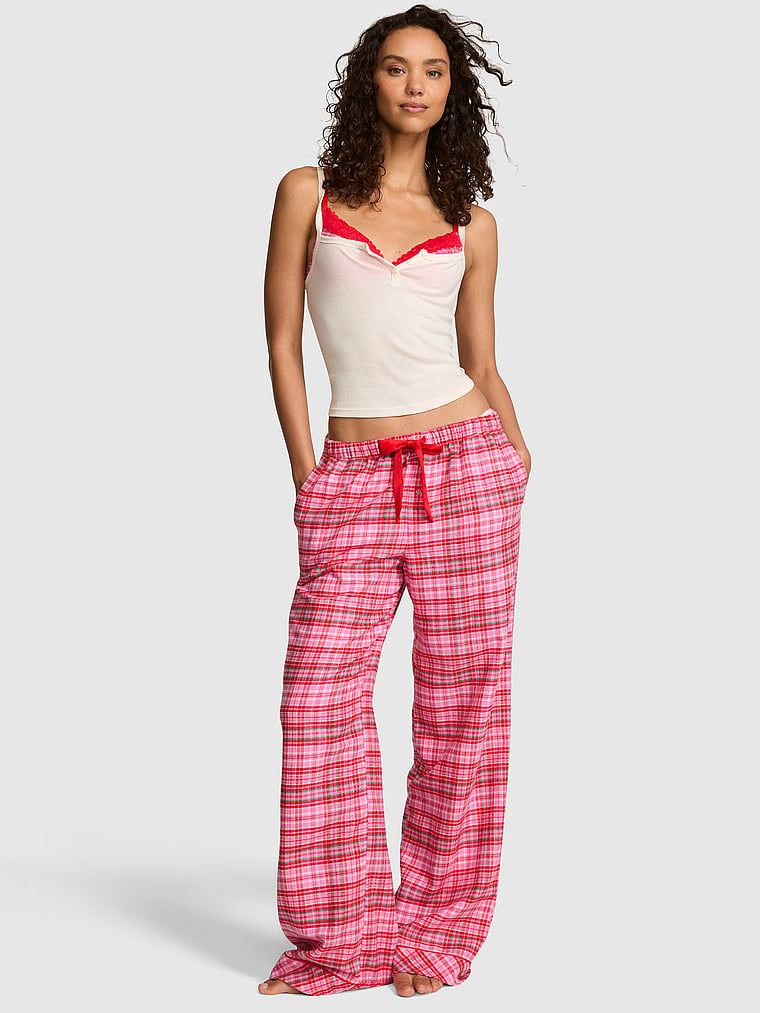 PINK Flanelowe spodnie piżamowe Favorite Flannel