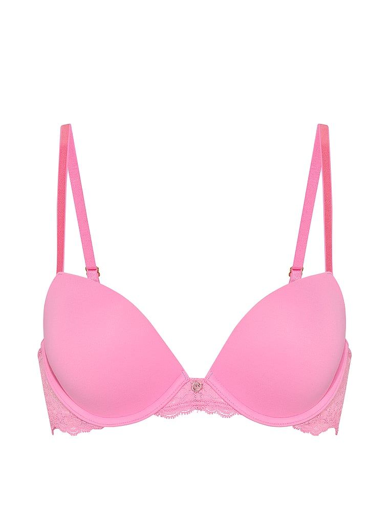 Biustonosz push-up Smooth and Lace. Produkt ma kolor różowy i pochodzi z kolekcji Dream Angels. 