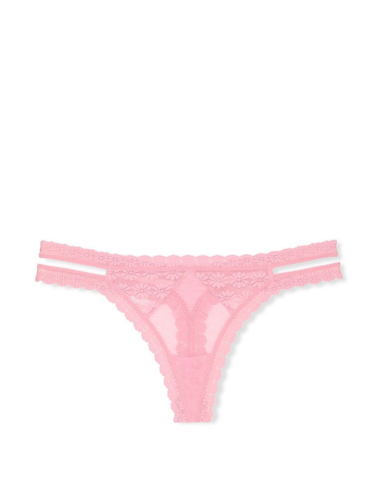 Stringi koronkowe Daisy. Produkt ma kolor różowy i pochodzi z kolekcji Lacie. 