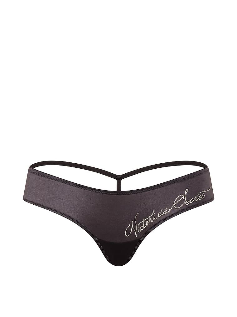 Majtki z wyjątkowym tyłem i napisem Shine Script Cheeky. Produkt ma kolor szary i pochodzi z kolekcji Very Sexy. 