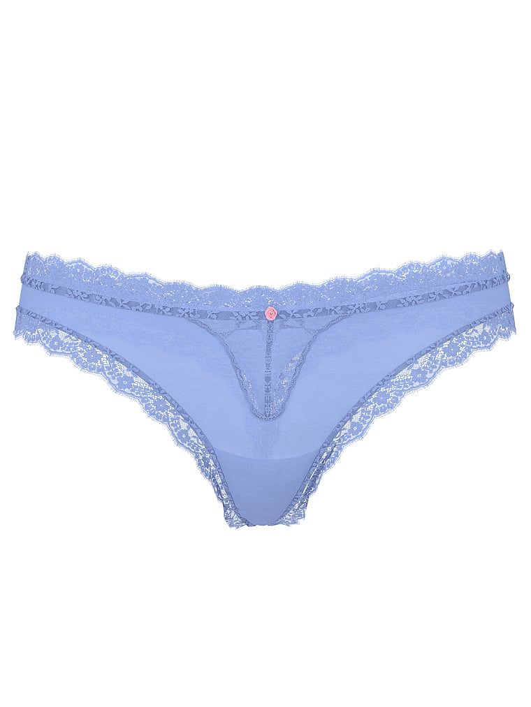 Stringi z koronką Lace Trim. Produkt ma kolor purpurowy i pochodzi z kolekcji Dream Angels. 