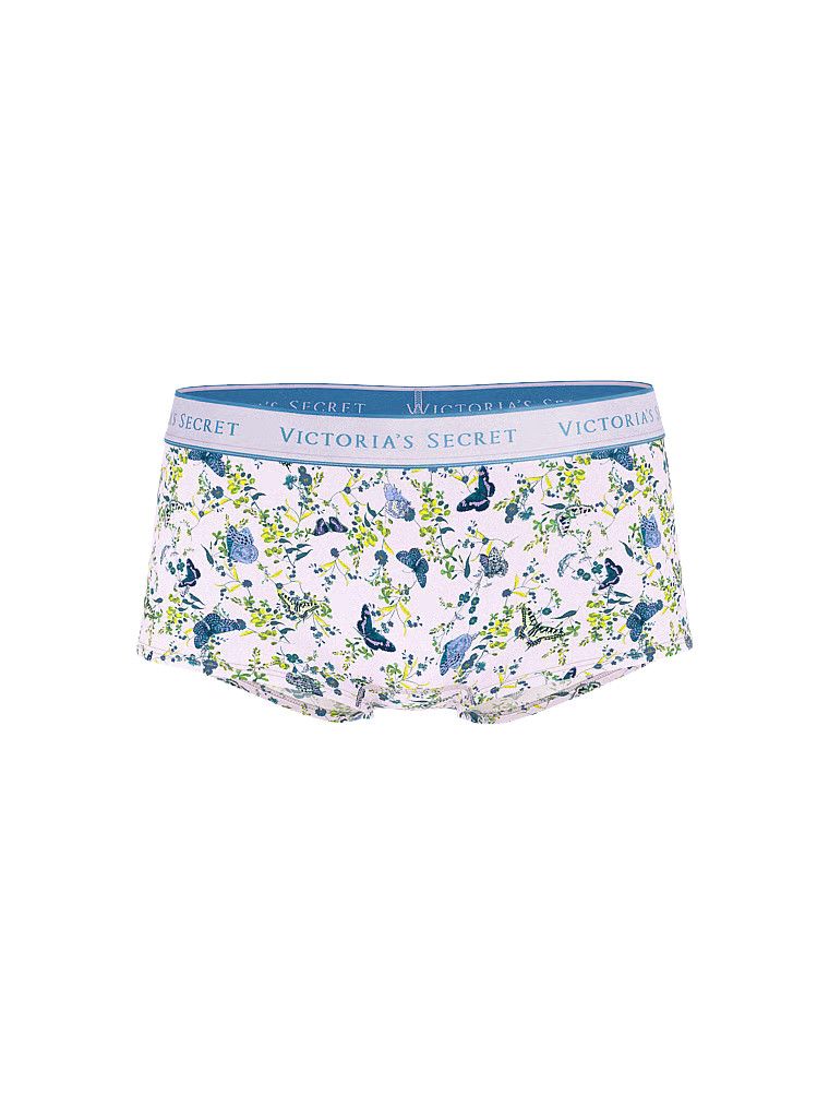 Majtki szorty bawełniane z logo w talii Boyshort. Produkt jest wzorzysty i pochodzi z kolekcji Body by Victoria. 