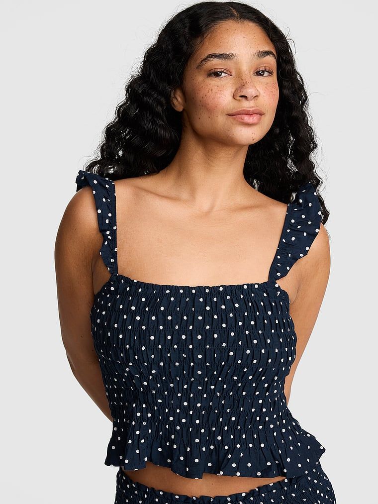 Marszczony top na ramiączkach Flirty Fit