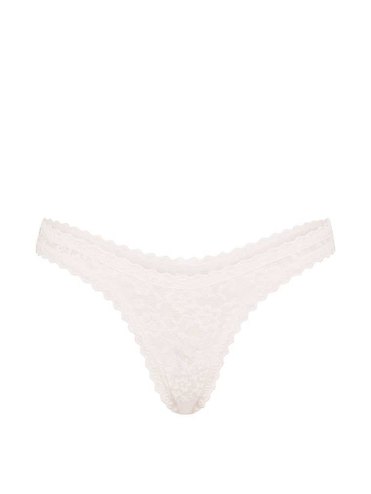 Stringi koronkowe Ultra-Mini Scoop. Produkt ma kolor biały i pochodzi z kolekcji Lacie. 