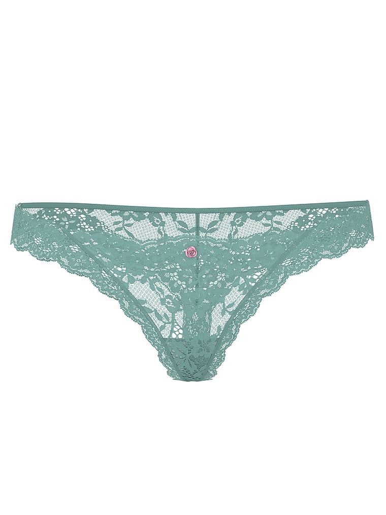 Stringi koronkowe Lace. Produkt ma kolor zielony i pochodzi z kolekcji Dream Angels. 