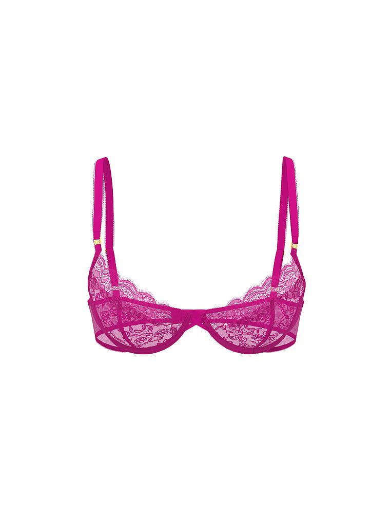 Biustonosz nieusztywniany koronkowy Tease Demi. Produkt ma kolor fioletowy i pochodzi z kolekcji Victoria's Secret. 