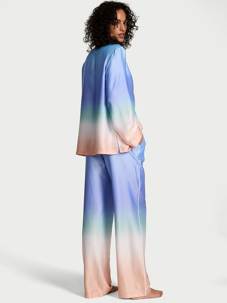 Victoria's Secret Piżama satynowa z długimi rękawami Glazed Ombre