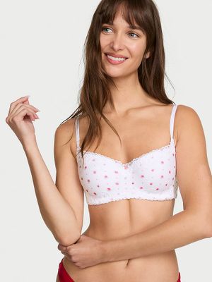 T-shirt Biustonosz lekko usztywniany bawełniany Lace-Trim