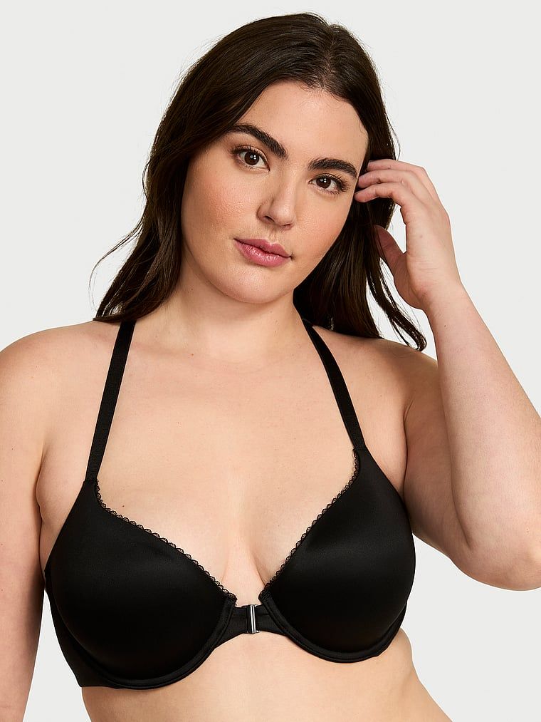 Body by Victoria Biustonosz lekko uszytywniany zapinany z przodu z koronką na plecach Racerback Demi