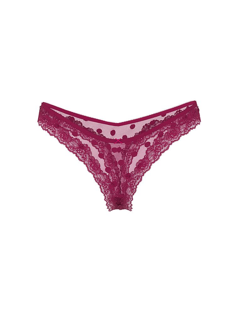 Stringi z siateczki z koronką na krawędziach Sheer Heritage Dot. Produkt jest wzorzysty i pochodzi z kolekcji Very Sexy. 