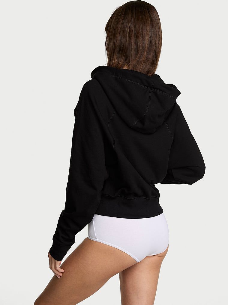 Bluza bawełniana z suwakiem i kapturem Terry Hoodie. Produkt ma kolor czarny i pochodzi z kolekcji Angel Essentials. 