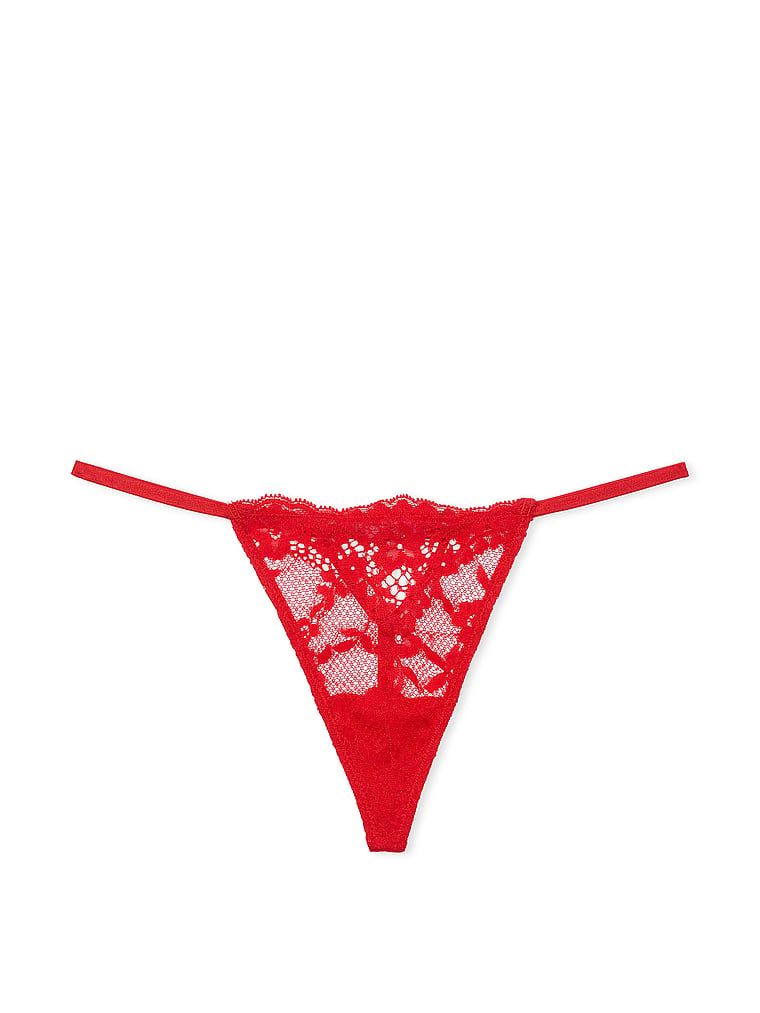 Stringi koronkowe Twinkle Bow. Produkt ma kolor czerwony i pochodzi z kolekcji Dream Angels. 