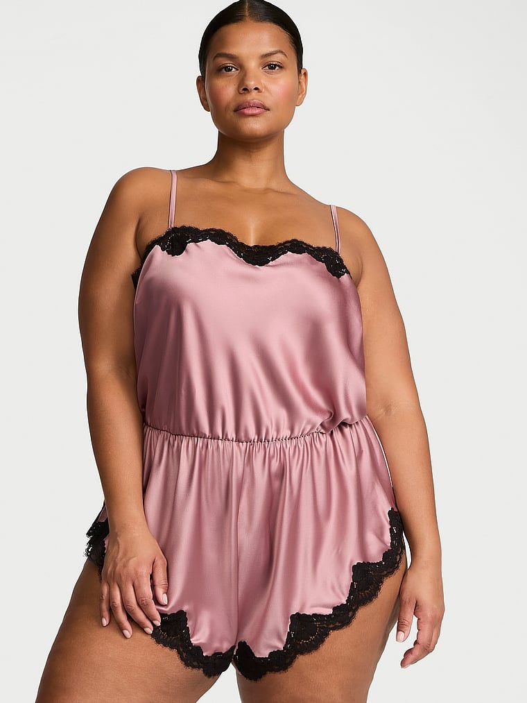 Dream Angels Kombinezon satynowy do spania Lace-Trim