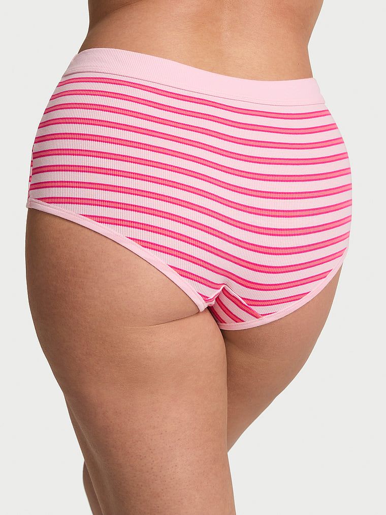 Majtki bawełniane szorty prążkowane z logo Hardware Boyshort. Produkt ma wzór w paski i pochodzi z kolekcji Cotton. 