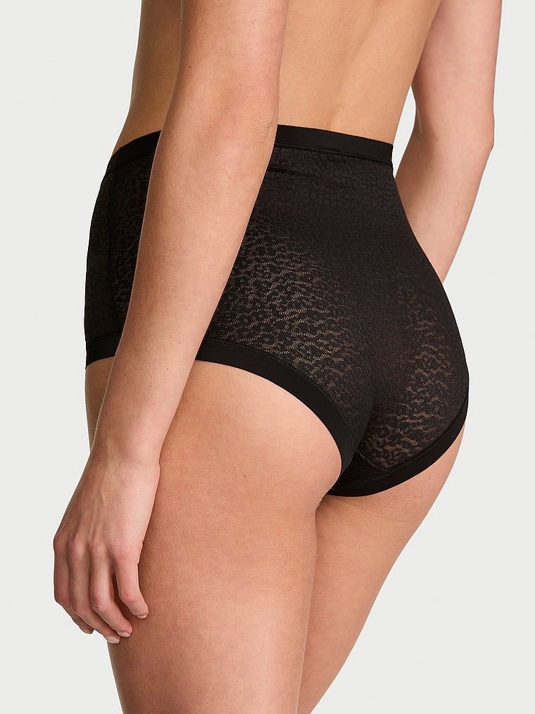 No-Show Majtki z wysokim stanem z koronki w panterkę No-Show Leopard Brief