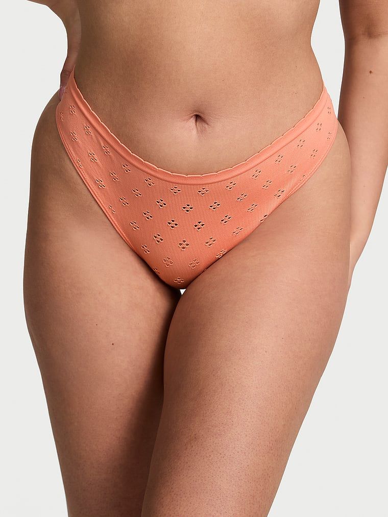 Stringi Seamless Eyelet. Produkt ma kolor brązowy i pochodzi z kolekcji Seamless. 