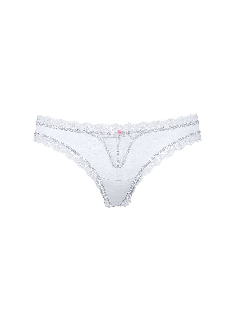 Stringi z koronką Lace Trim. Produkt ma kolor niebieski i pochodzi z kolekcji Dream Angels. 