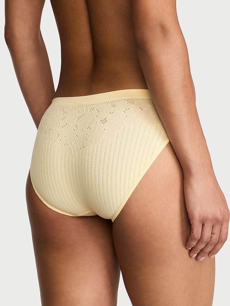 Majtki Floral Rib Bikini. Produkt ma kolor żółty i pochodzi z kolekcji Seamless. 