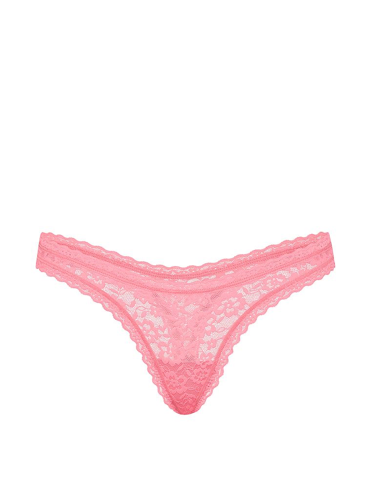 Stringi koronkowe Ultra-Mini Scoop. Produkt ma kolor różowy i pochodzi z kolekcji Lacie. 