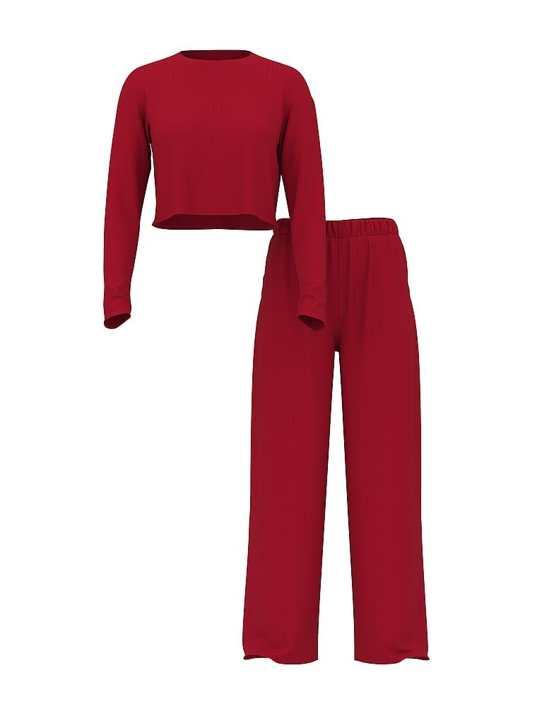 Zestaw z modalu - sweter i spodnie Lounge. Produkt ma kolor czerwony i pochodzi z kolekcji Victoria's Secret. 