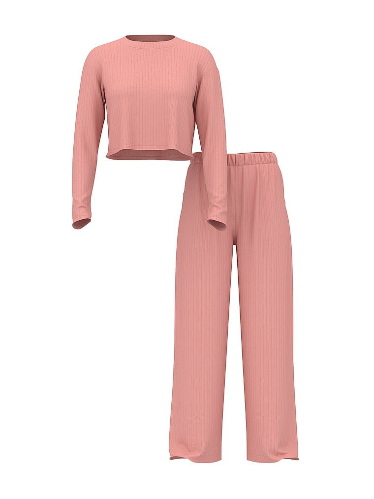 Zestaw z modalu - sweter i spodnie SoSoft Lounge. Produkt ma kolor różowy i pochodzi z kolekcji Victoria's Secret. 