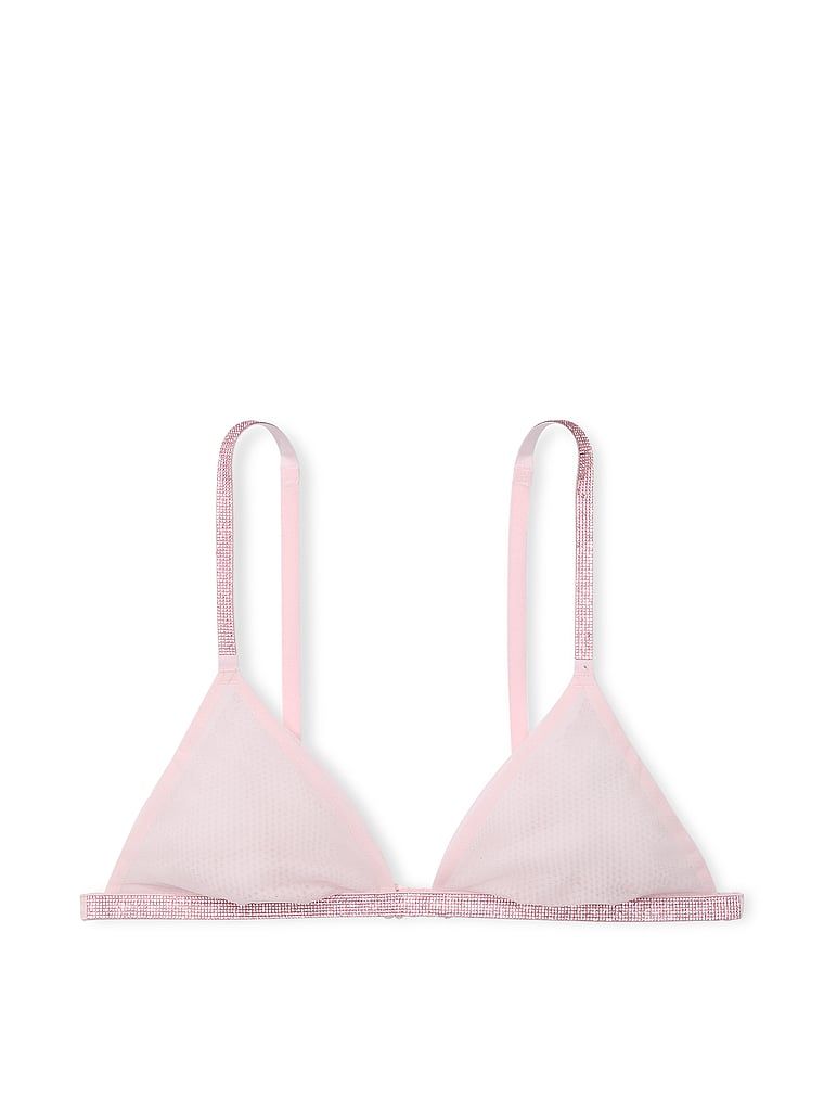 Na zdjęciu na białym tle widoczny jest biustonosz braletka z błyszczącymi ramiączkami i obwodem Sheer Shine. Produkt ma kolor różowy i pochodzi z kolekcji Very Sexy.