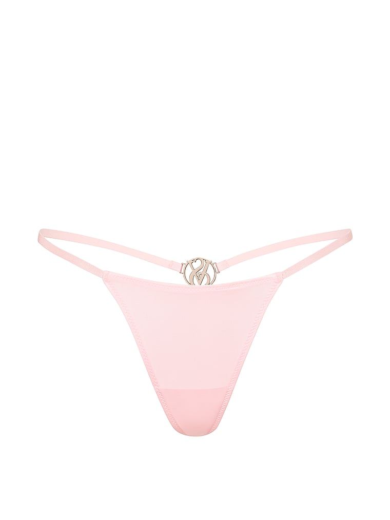 Stringi z błyszczącym monogramem z tyłu. Produkt ma kolor różowy i pochodzi z kolekcji Very Sexy. 