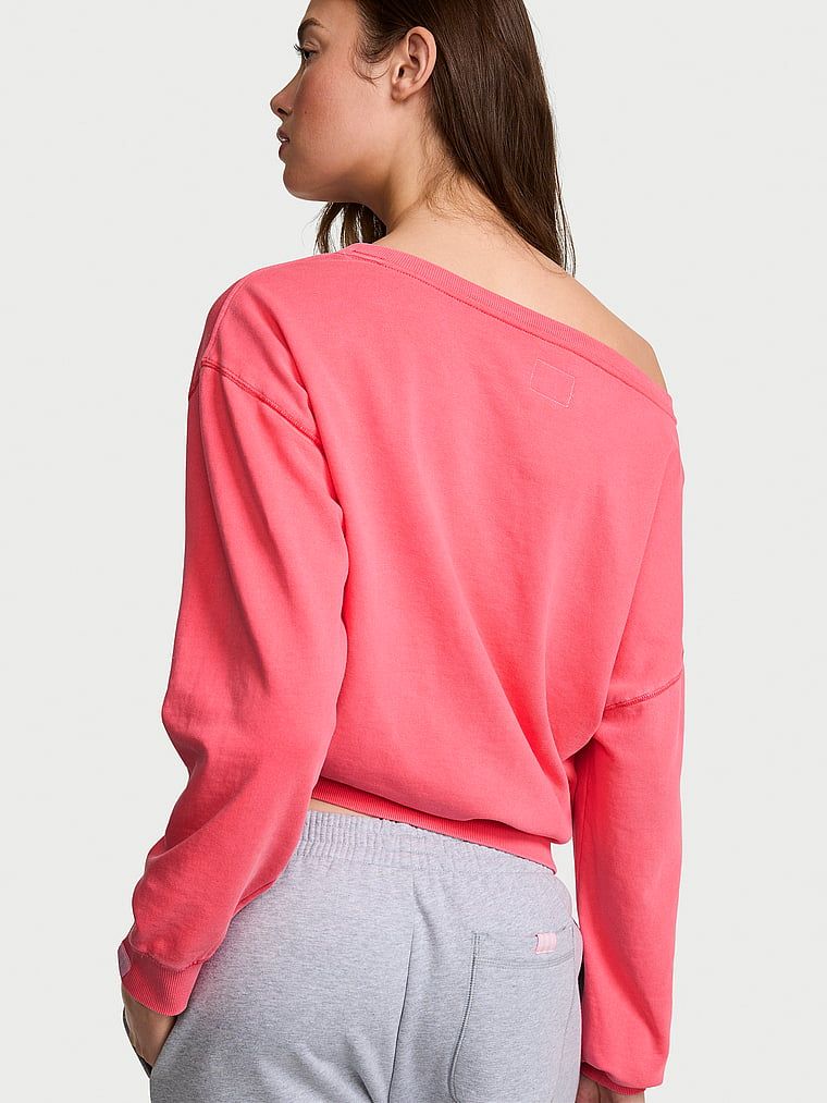 Bluza bawełniana z dekoltem łódka Terry Boatneck. Produkt ma kolor różowy i pochodzi z kolekcji Angel Essentials. 