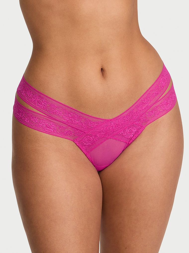 Very Sexy Stringi z wycięciami i z koronką Strappy Cut-Out