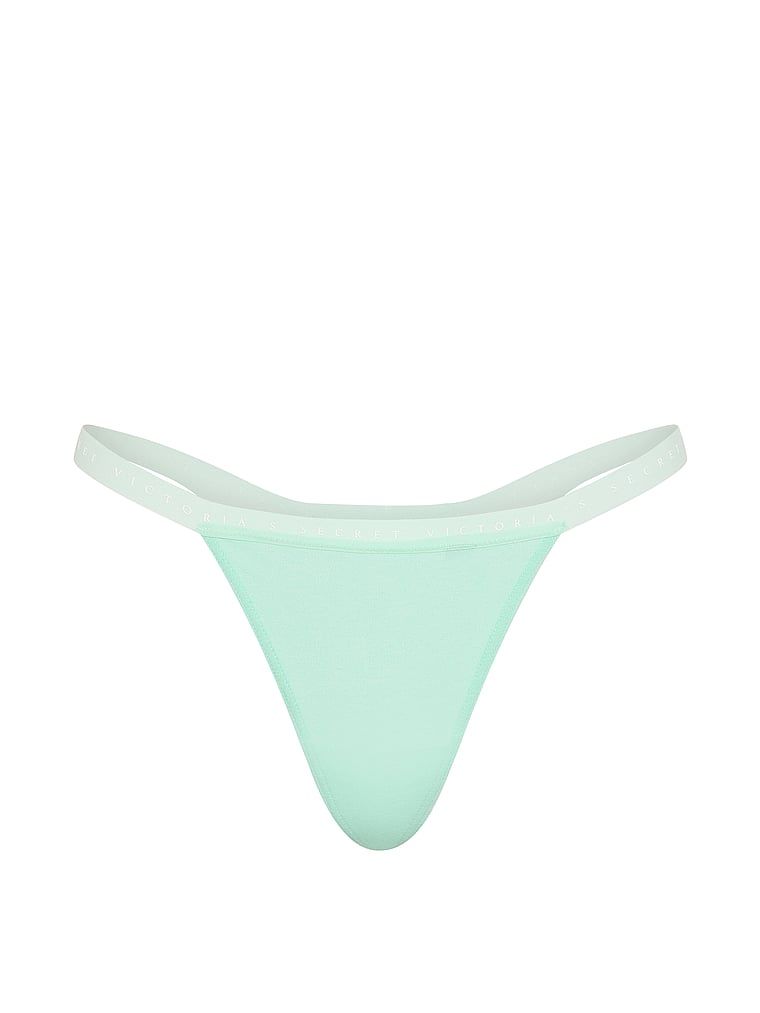 Stringi bawełniane Stretch Cotton. Produkt ma kolor zielony i pochodzi z kolekcji Victoria's Secret. 