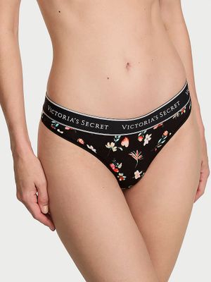 Cotton Stringi bawełniane z logo w talii