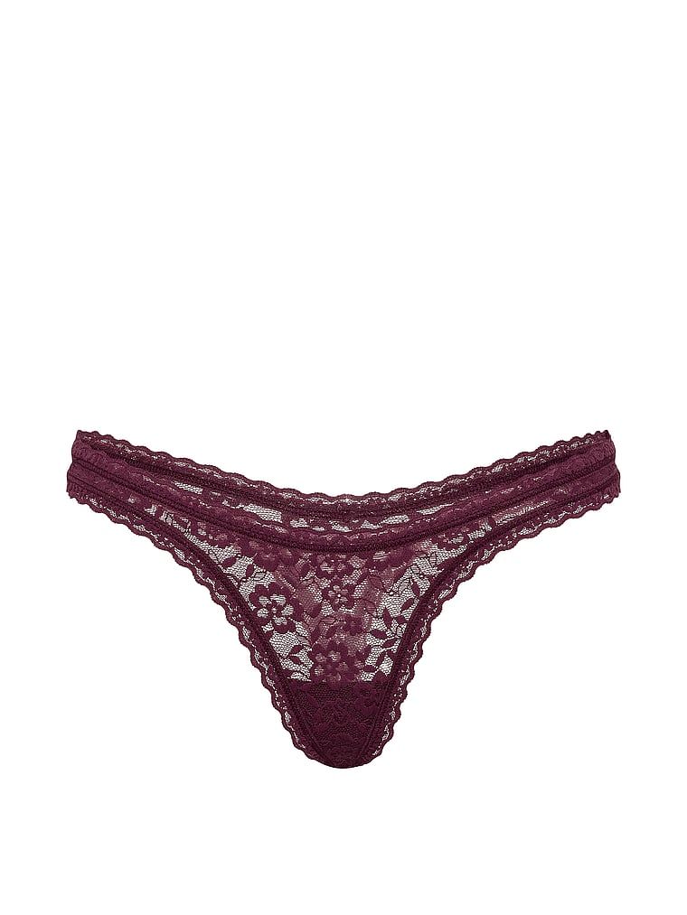 Stringi koronkowe Ultra-Mini Scoop. Produkt ma kolor różowy i pochodzi z kolekcji Lacie. 
