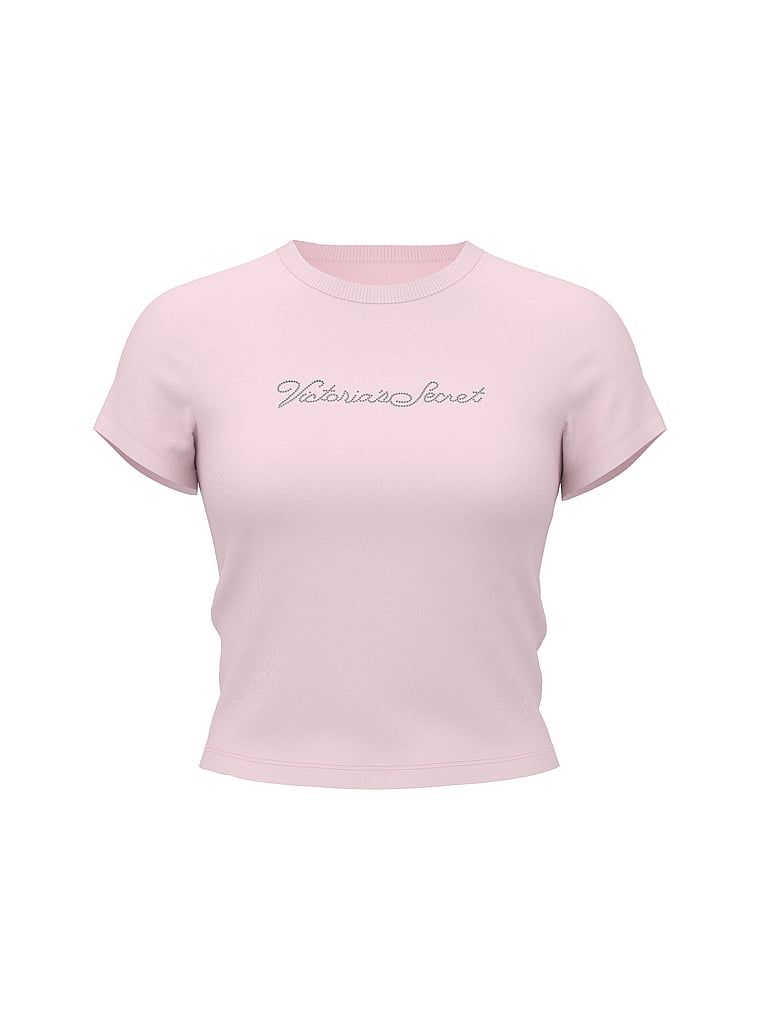 T-shirt bawełniany VSFS 2025. Produkt ma kolor różowy i pochodzi z kolekcji Angel Essentials. 