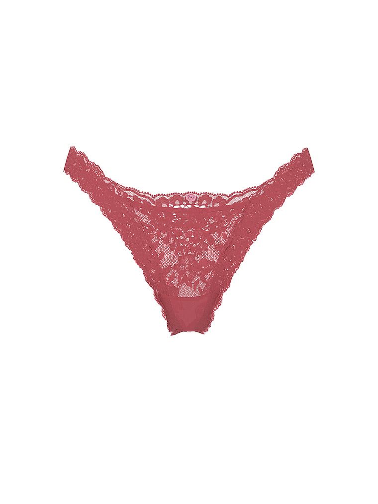 Majtki brazyliany koronkowe Brazilian. Produkt ma kolor różowy i pochodzi z kolekcji Dream Angels. 