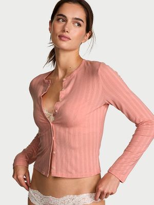 Victoria's Secret Sweter z modalu zapinany na guziki SoSoft Ultra-Fine