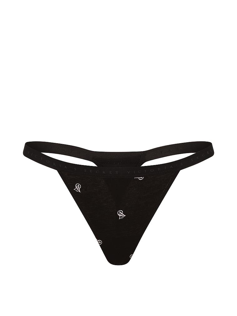 Stringi bawełniane Stretch Cotton. Produkt jest wzorzysty i pochodzi z kolekcji Victoria's Secret. 