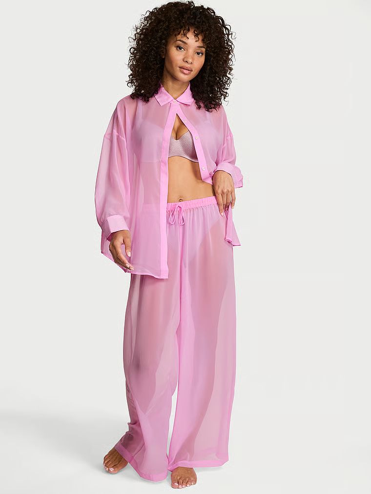 Victoria's Secret Spodnie z szyfonu do spania